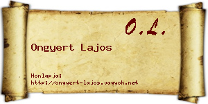 Ongyert Lajos névjegykártya